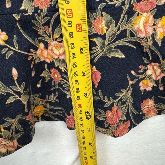 LOFT Women's Dress Flutter Sleeves Crossover V-neck Navy Blue w/ Floral Print 2 - Picture 5 of 8